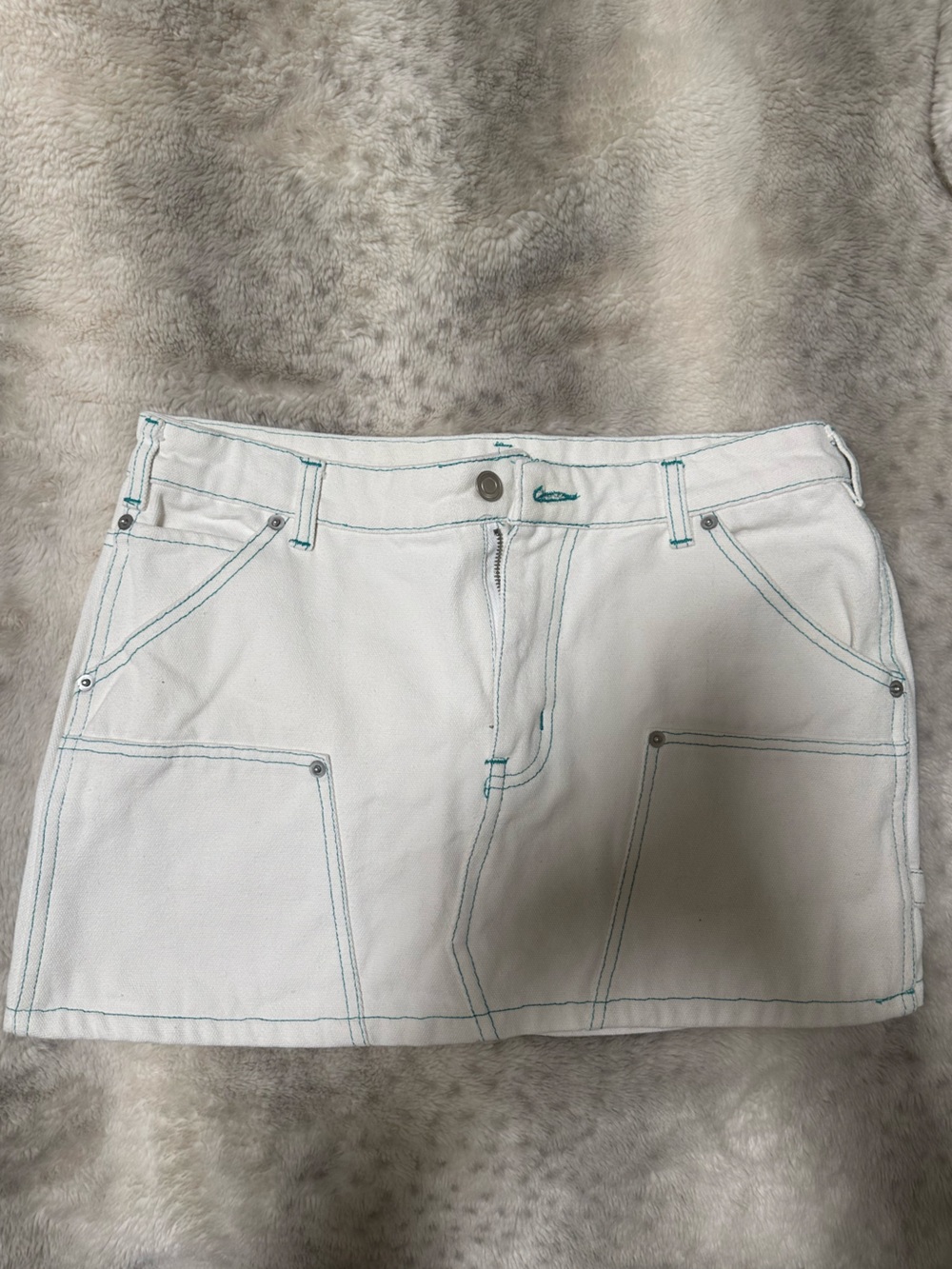 WHITE JEAN SKIRT
